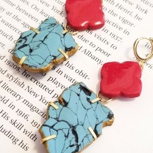 Faux turquoise earrings